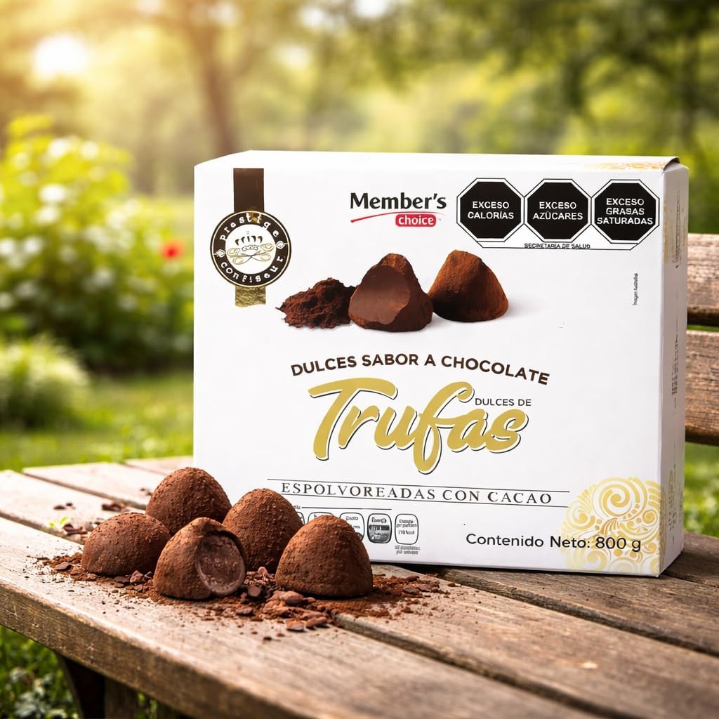 Caja Trufas Dulces Sabor Chocolate 800g Members Choice