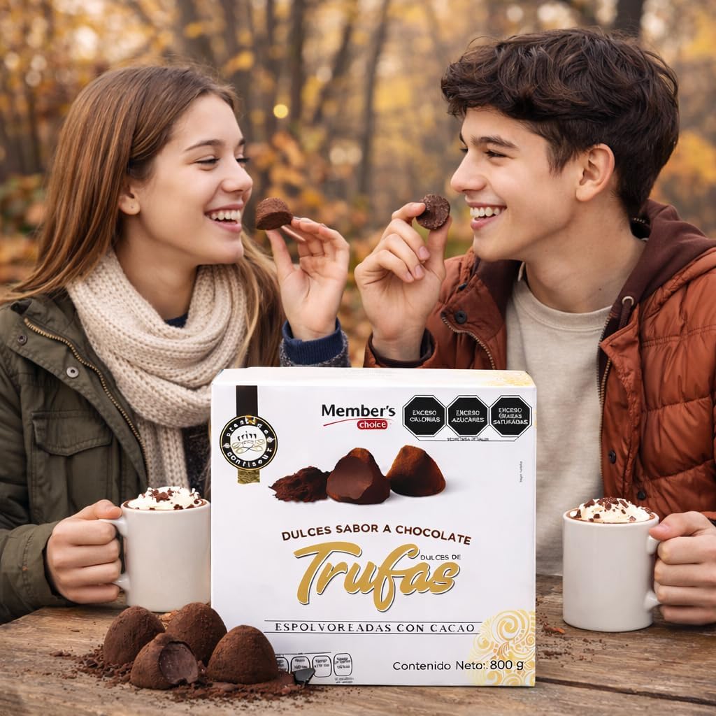Caja Trufas Dulces Sabor Chocolate 800g Members Choice
