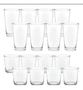 Juego Vasos De Vidrio Lisos 8 Pz 384ml + 8 Pz 473